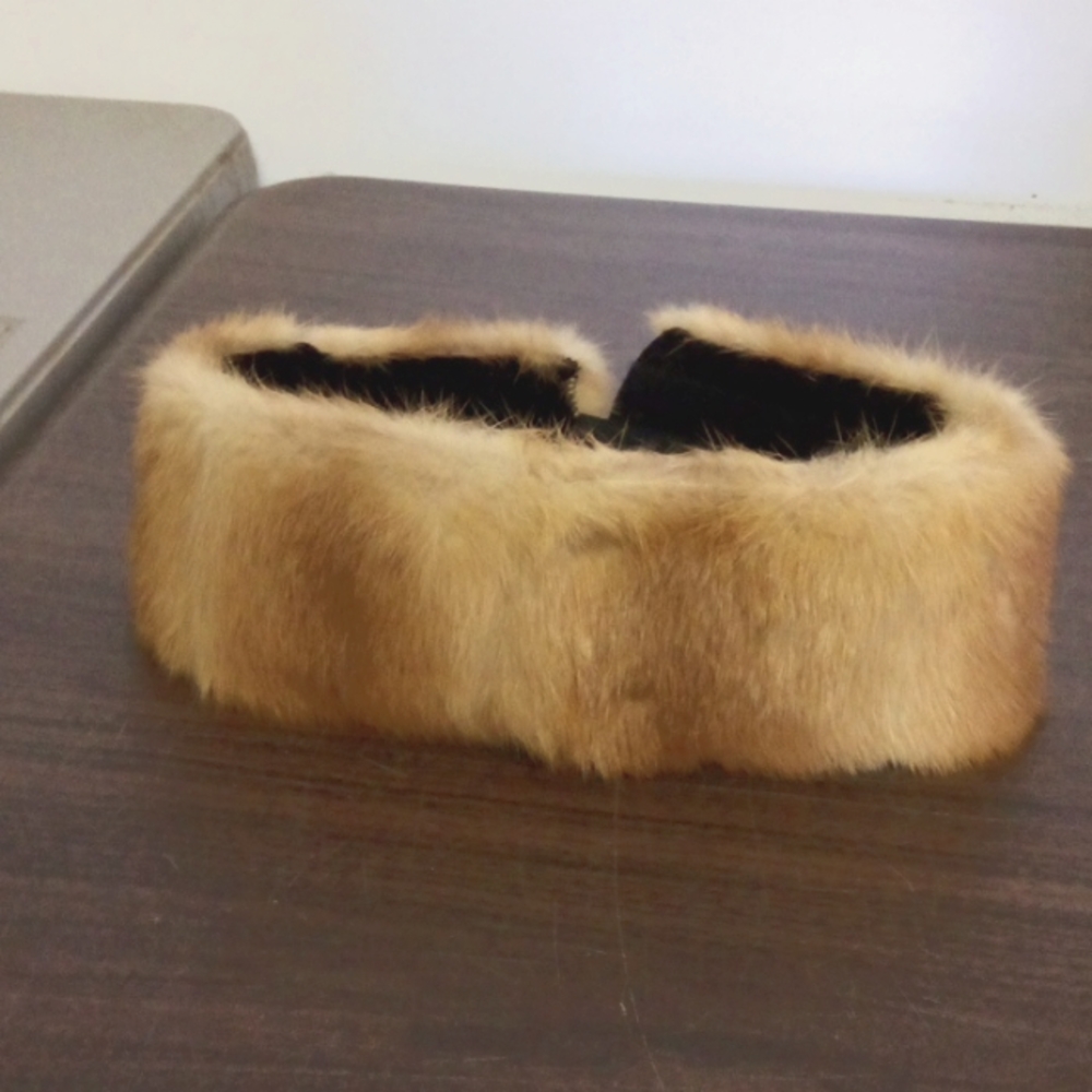 Vintage Rabbit fur head wrap